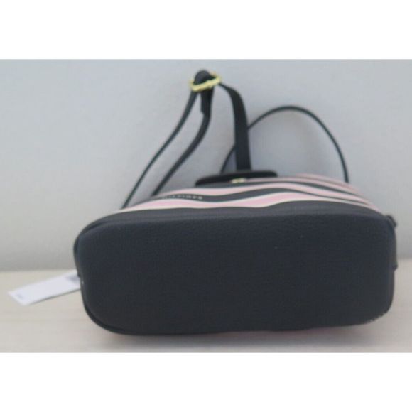 Tommy Hilfiger 69J5583 001 Pink/Black Striped PU Leather Crossbody Bag $108 - Picture 6 of 11